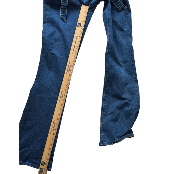 Veronica Beard Giselle Flare Extra High Rise Jeans Belted Washed Oxford Blue - Picture 12 of 16